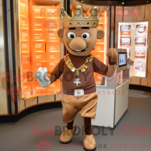 Brun konge maskot drkt...