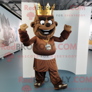 Brun konge maskot drkt...