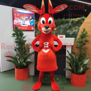 Red Gazelle mascot costume...