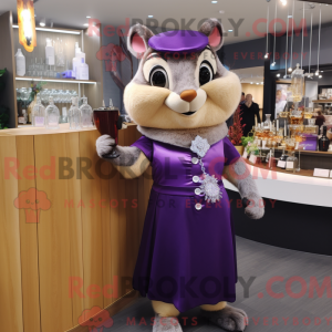 Purple Chipmunk mascot...