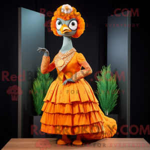Orange Peacock mascot...