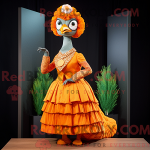 Orange Peacock maskot...