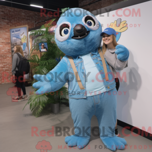 Blue Sloth mascot costume...