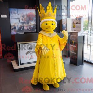 Yellow Queen mascot costume...