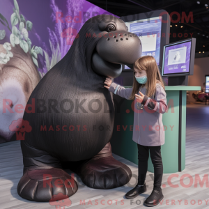 Black Walrus mascot costume...