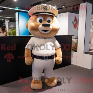Beige Police Officer mascot...