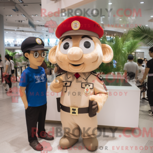 Beige Police Officer mascot...