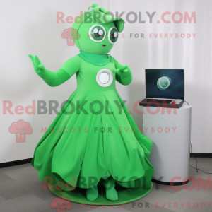 Grøn computer maskot...