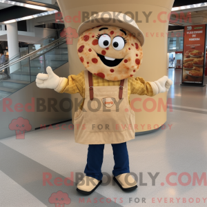 Tan Pizza Slice maskot...