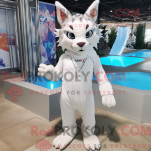 White Lynx mascot costume...