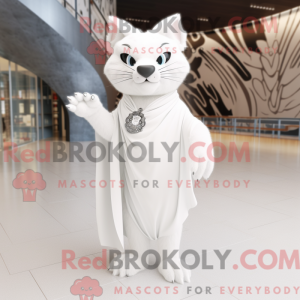 White Lynx mascot costume...