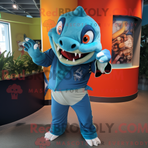 Cyan Barracuda mascot...