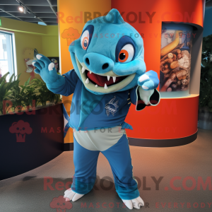 Cyan Barracuda maskot...