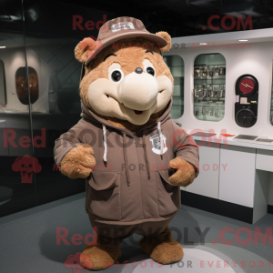 Brown Sow mascot costume...