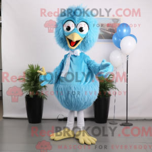 Himmelblå struds maskot...