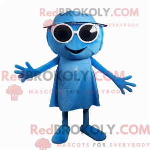 Blue Spider mascot costume...