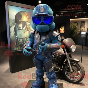 Blue Grenade mascot costume...