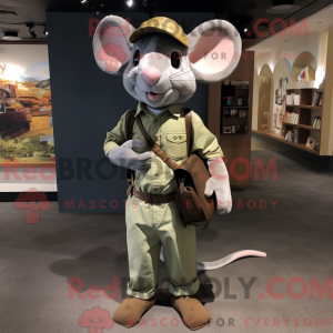 Olive Mouse maskot kostyme...