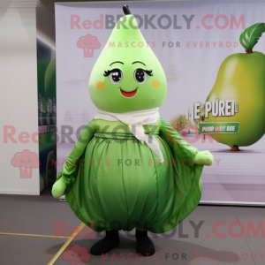 Green Pear mascot costume...