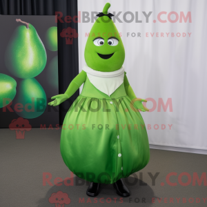 Green Pear mascot costume...