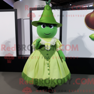 Green Pear mascot costume...