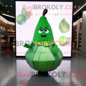 Green Pear mascot costume...