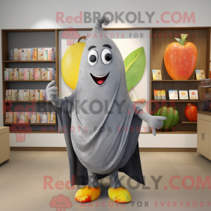 Gray Mango mascot costume...