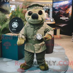 Olive Navy Seal mascot...