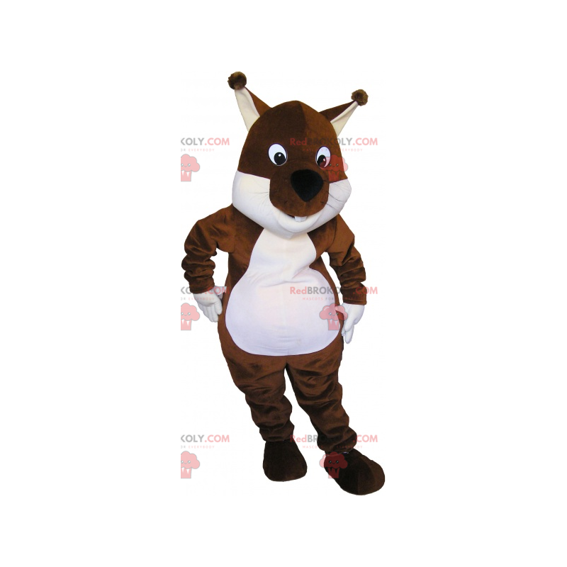 Tic eller Tac brun och vit ekorre maskot - Redbrokoly.com