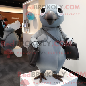 Gray Pigeon mascot costume...