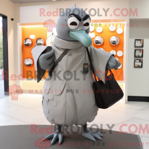 Grey Pigeon maskot kostume...