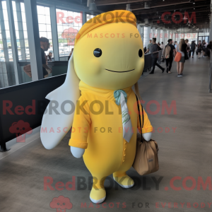 Yellow Narwhal mascot...