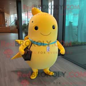 Yellow Narwhal mascot...