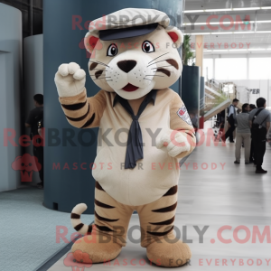 Máscara de tigre bege com...