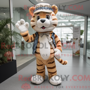 Máscara de tigre bege com...