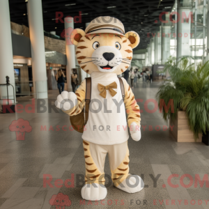 Máscara de tigre bege com...