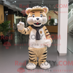 Máscara de tigre bege com...