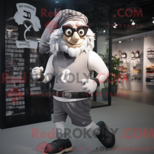 Gray Pirate mascot costume...