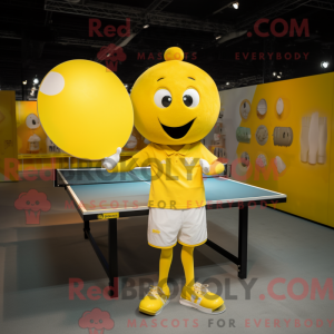 Gul bordtennisbord maskot...