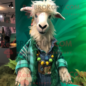 Green Angora Goat mascot...