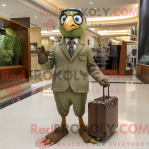 Olive Quail mascot costume...