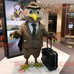 Olive Quail mascot costume...