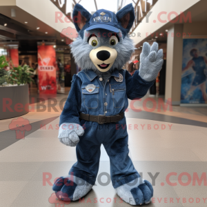 Navy Wolf maskot kostume...