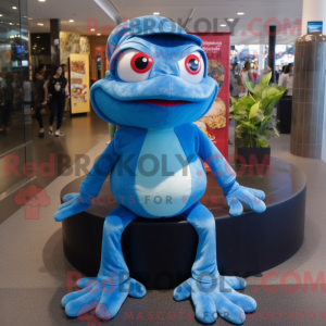 Blå frø maskot kostume...