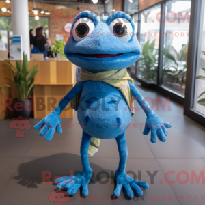 Blå frø maskot kostume...