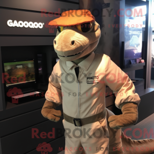 Peach Komodo Dragon mascot...