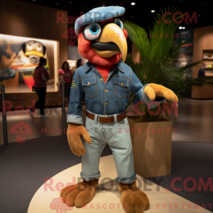 Tan Macaw mascot costume...