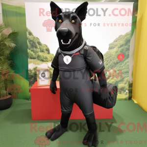 Black Dingo mascot costume...