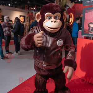 Maroon Chimpanzee mascot...