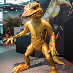 Guld Dimorphodon maskot...